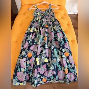 Eliza J Navy Floral Maxi Dress with Pink, Green & Orange Accents